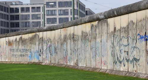 Graffiti on wall in city