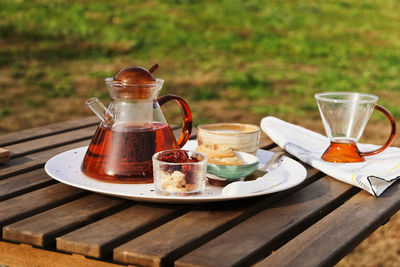 Glass of jar on table