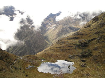 Scenic view of mountains against sky