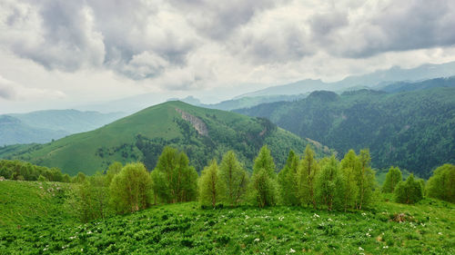 Scenic view of mountains against sky