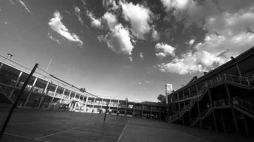 Low angle view of buildings against sky