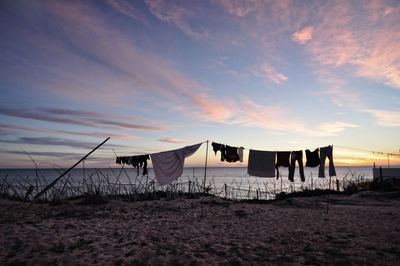 Clothes drying by sea