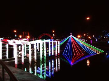 Illuminated multi colored sky at night