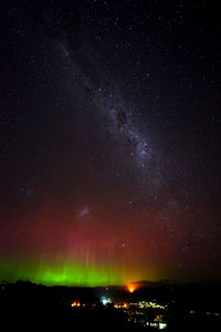 Scenic view of star field against sky at night