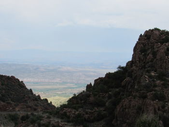 Scenic view of rocky mountains against sky