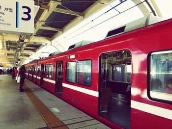 Train at railroad station platform