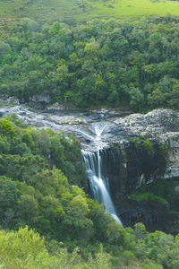Scenic view of waterfall