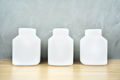 Close-up of bottles on table