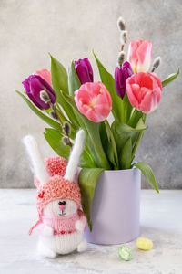 Close-up of flowers on table