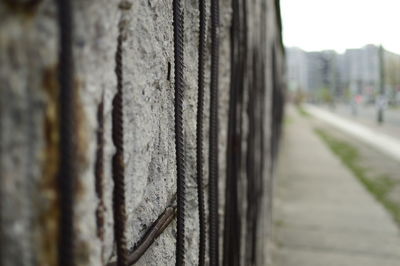 Close-up of railroad track