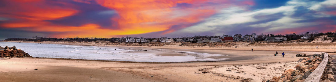 Corporation beach in cape cod, massachusetts at sunset.