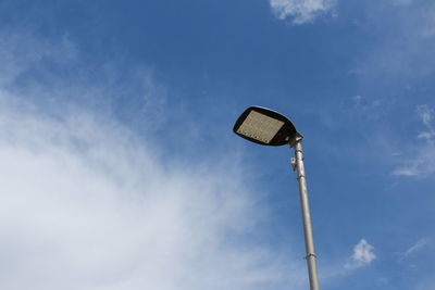 Low angle view of basketball hoop against sky