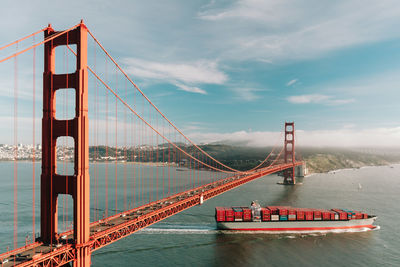 Golden gate bridge against sky