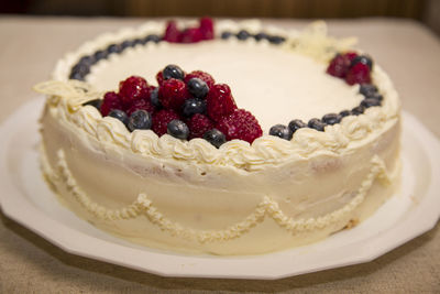 Close-up of cake in plate