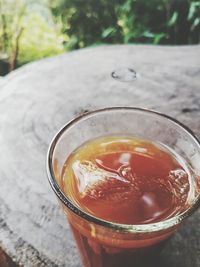 High angle view of drink