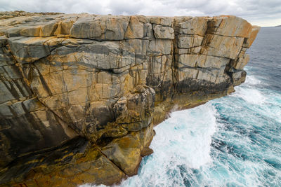 Rock formation on sea shore