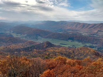 High angle view of landscape against sky