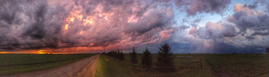 Country road at sunset