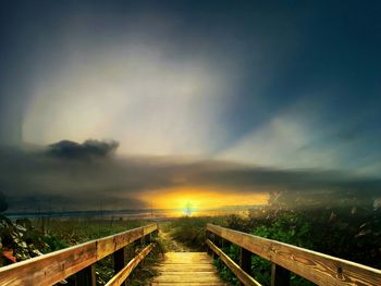View of road at sunset