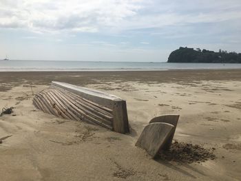 Scenic view of beach against sky