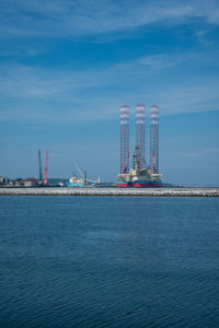 The maersk invincible offshore rig at grenaa harbor