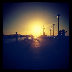 View of street at sunset