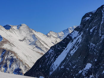 Snow-covered mountain landscape in the kaprun ski area austrian alps