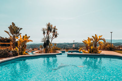 High angle view of swimming pool