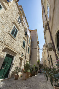 Low angle view of buildings against sky