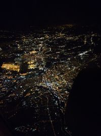 Aerial view of illuminated cityscape