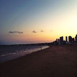 Scenic view of sea at sunset