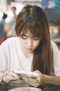 Close-up portrait of a teenage girl