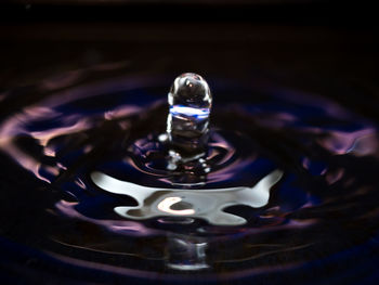 Close-up of water drop on glass