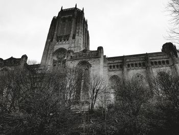 Low angle view of historic temple against sky