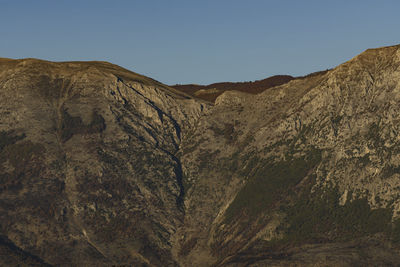 Scenic view of mountains against clear sky