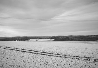 Scenic view of field against sky