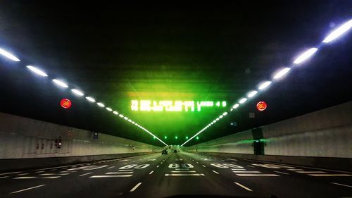 View of illuminated tunnel