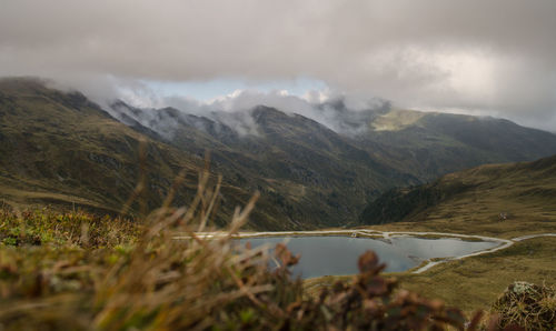 Scenic view of mountains against sky