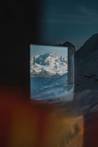 Scenic view of mont blanc mountain against sky during winter