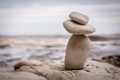 Stack of stones on beach