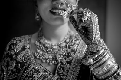 Close-up of woman with tattoo