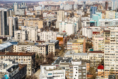 High angle view of city