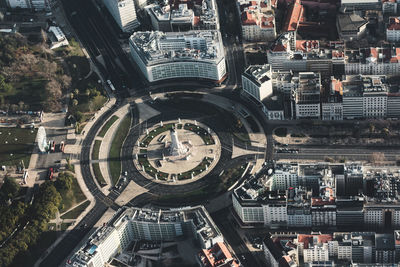 High angle view of cityscape