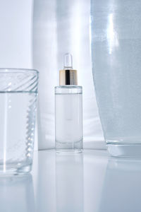 Close-up of bottles on table