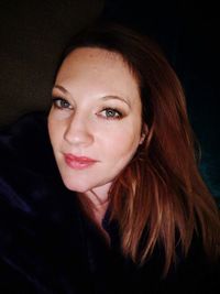 Close-up portrait of beautiful woman with brown hair