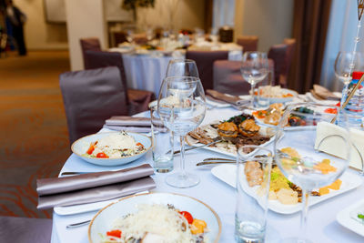 Food served on table in restaurant