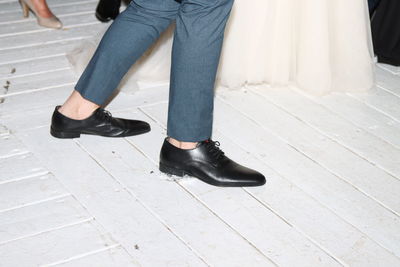 Low section of people on footpath