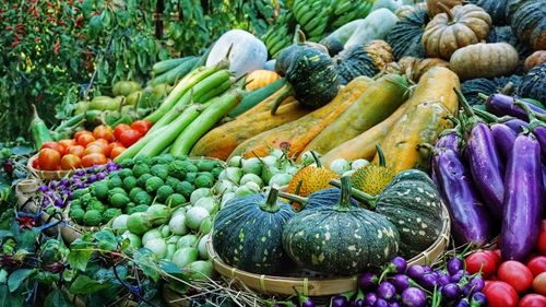 Vegetables for sale at market stall