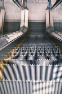 High angle view of escalator