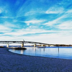 Bridge over river against sky